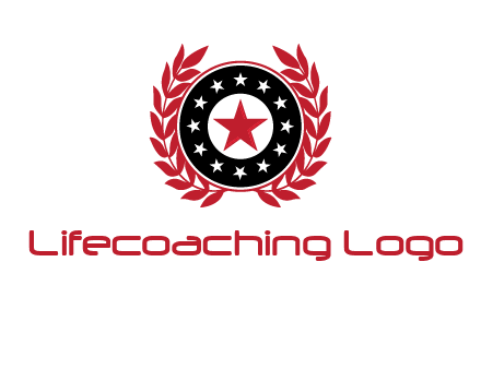 stars, leaves and circle security logo