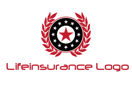 stars, leaves and circle security logo