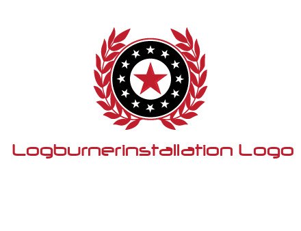 stars, leaves and circle security logo