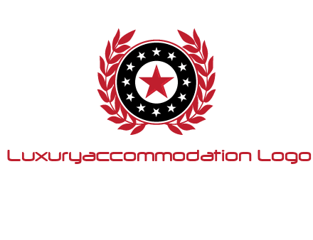 stars, leaves and circle security logo