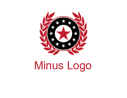 stars, leaves and circle security logo