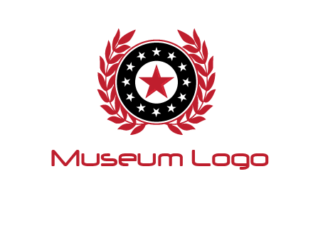 stars, leaves and circle security logo