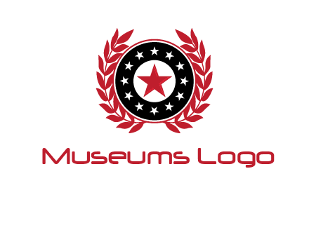 stars, leaves and circle security logo