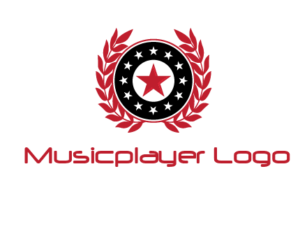 stars, leaves and circle security logo