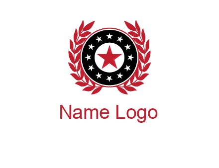 stars, leaves and circle security logo
