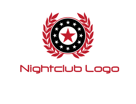 stars, leaves and circle security logo