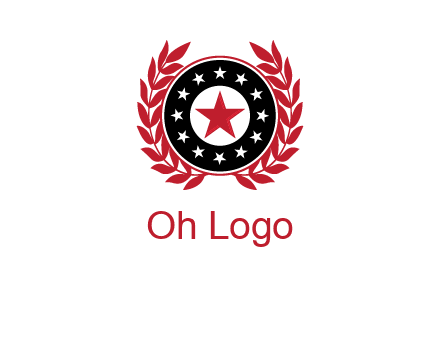 stars, leaves and circle security logo