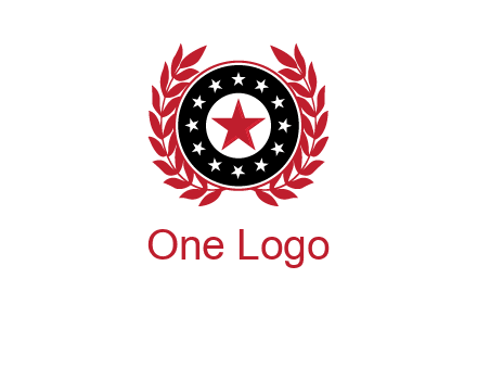 stars, leaves and circle security logo