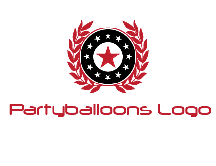 stars, leaves and circle security logo