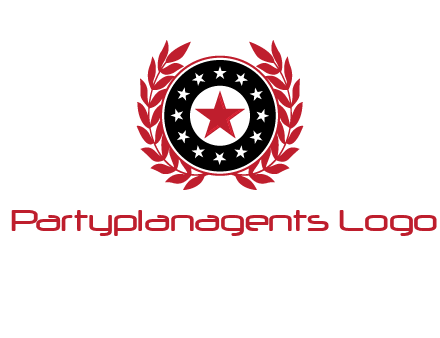 stars, leaves and circle security logo