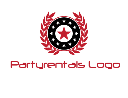 stars, leaves and circle security logo