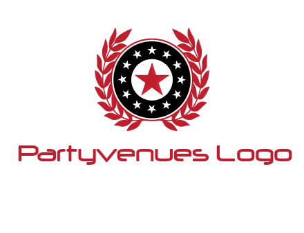 stars, leaves and circle security logo