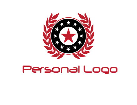 stars, leaves and circle security logo