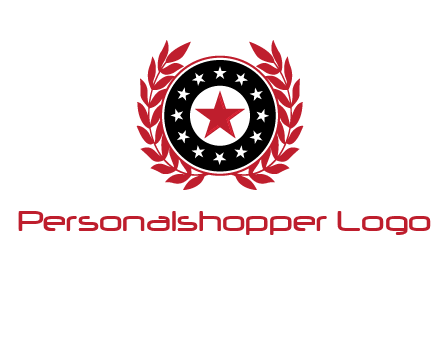 stars, leaves and circle security logo