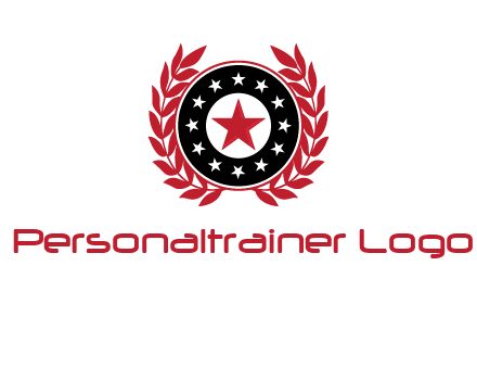 stars, leaves and circle security logo