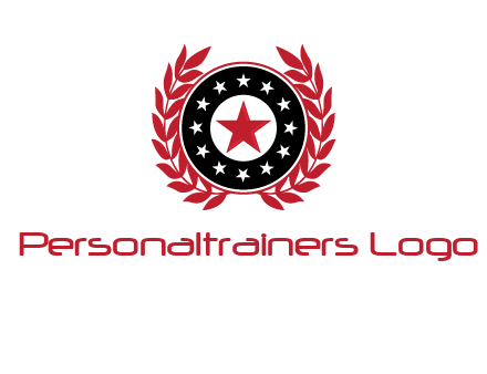 stars, leaves and circle security logo