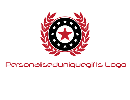 stars, leaves and circle security logo