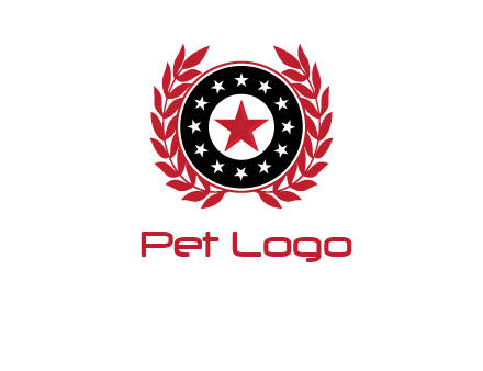 stars, leaves and circle security logo