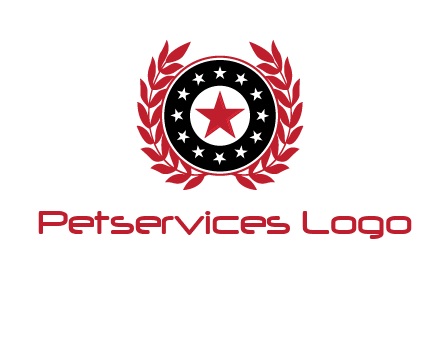 stars, leaves and circle security logo