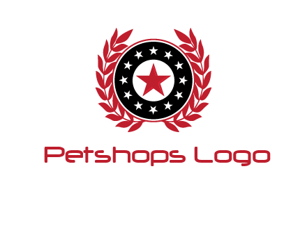 stars, leaves and circle security logo