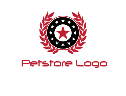 stars, leaves and circle security logo