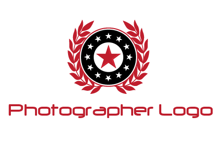 stars, leaves and circle security logo