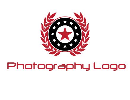 stars, leaves and circle security logo