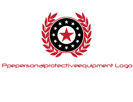 stars, leaves and circle security logo