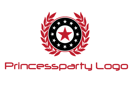 stars, leaves and circle security logo