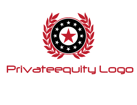 stars, leaves and circle security logo