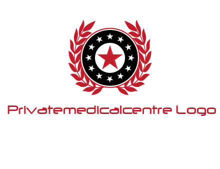stars, leaves and circle security logo
