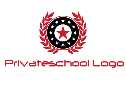 stars, leaves and circle security logo