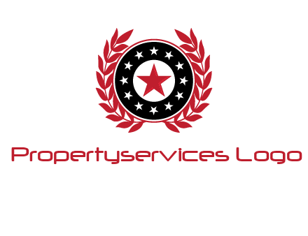 stars, leaves and circle security logo