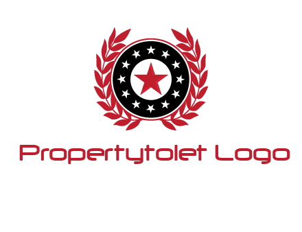 stars, leaves and circle security logo