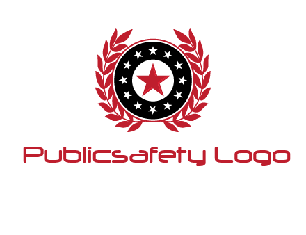 stars, leaves and circle security logo