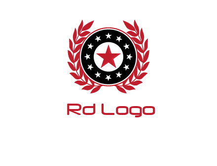 stars, leaves and circle security logo