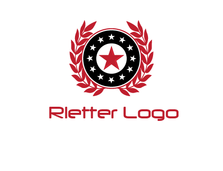 stars, leaves and circle security logo