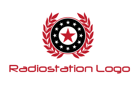 stars, leaves and circle security logo