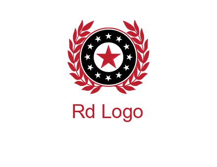 stars, leaves and circle security logo