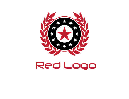 stars, leaves and circle security logo