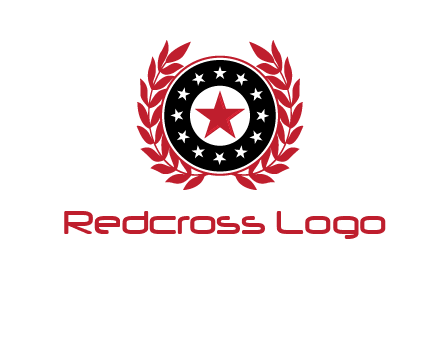 stars, leaves and circle security logo