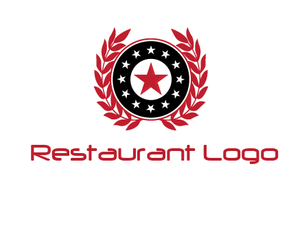 stars, leaves and circle security logo