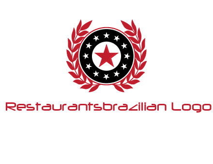 stars, leaves and circle security logo