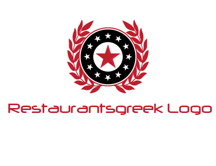 stars, leaves and circle security logo