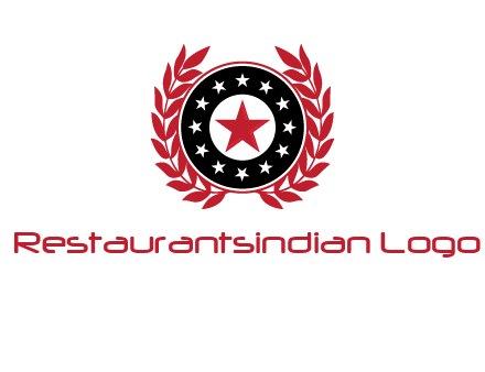 stars, leaves and circle security logo