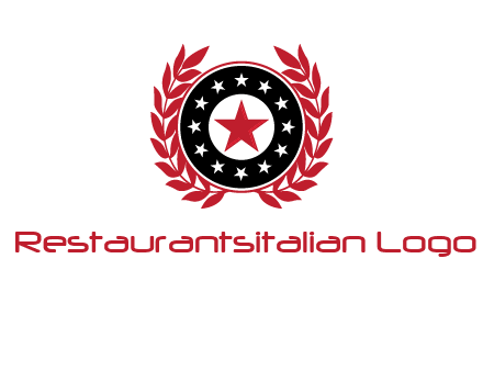 stars, leaves and circle security logo