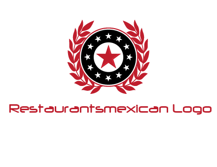 stars, leaves and circle security logo