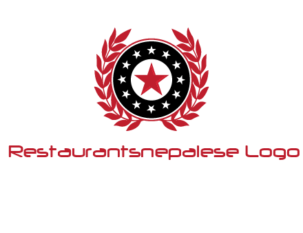 stars, leaves and circle security logo