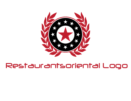 stars, leaves and circle security logo