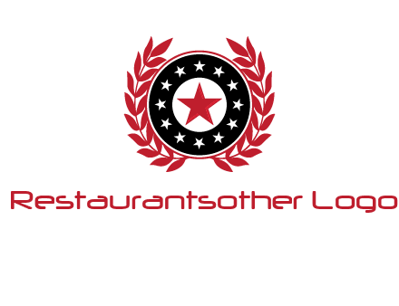 stars, leaves and circle security logo